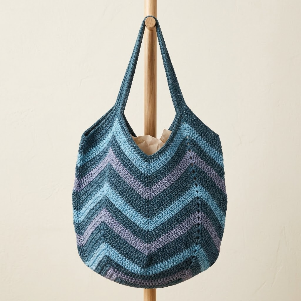 ზღვის ჩანთა ლურჯ ტონებში